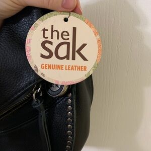 The Sak Black Genuine Leather Backpack